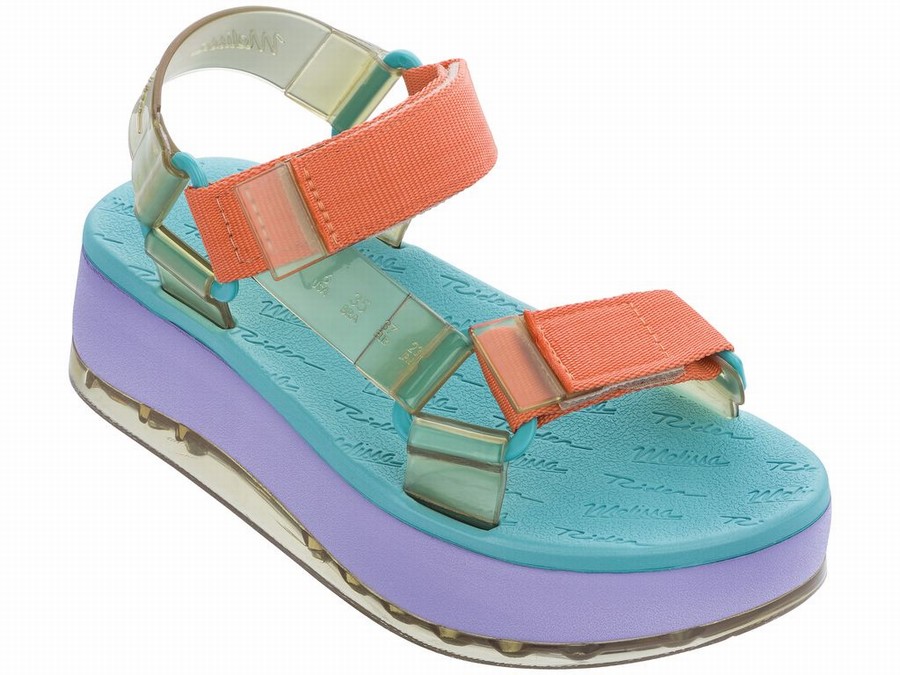 Sandalias Plataforma Melissa Rider Papete Contrast Mujer - Moradas - Argentina OSI-516378